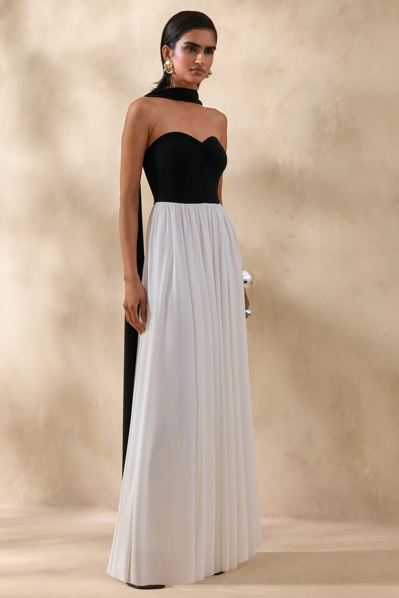 ECM_HR_CL137275002 -  Beamora _ Black & White Bandeau Maxi Dress With Cape 2_5.jpg