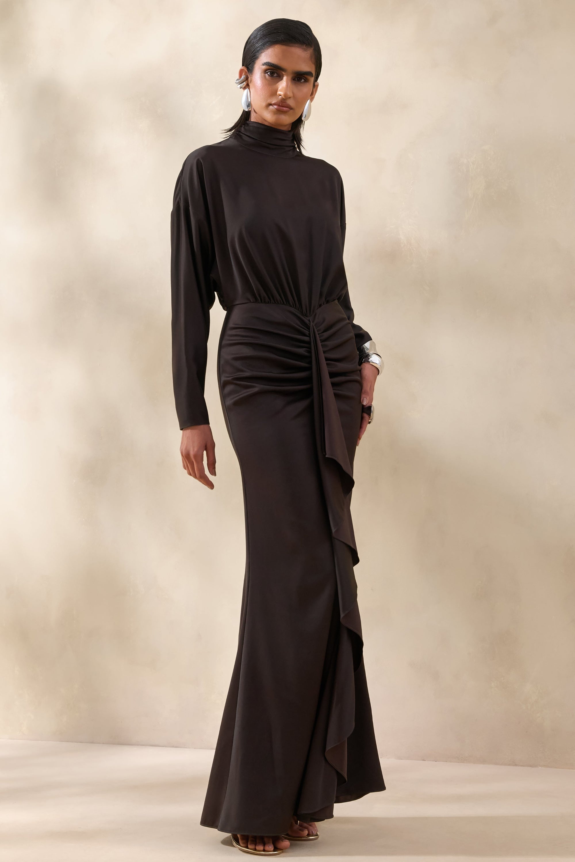 ECM_HR_CL137287022----Perla-_-Dark-Brown-High-Neck-Maxi-Dress-With-Gathered-Detailing-1.jpg