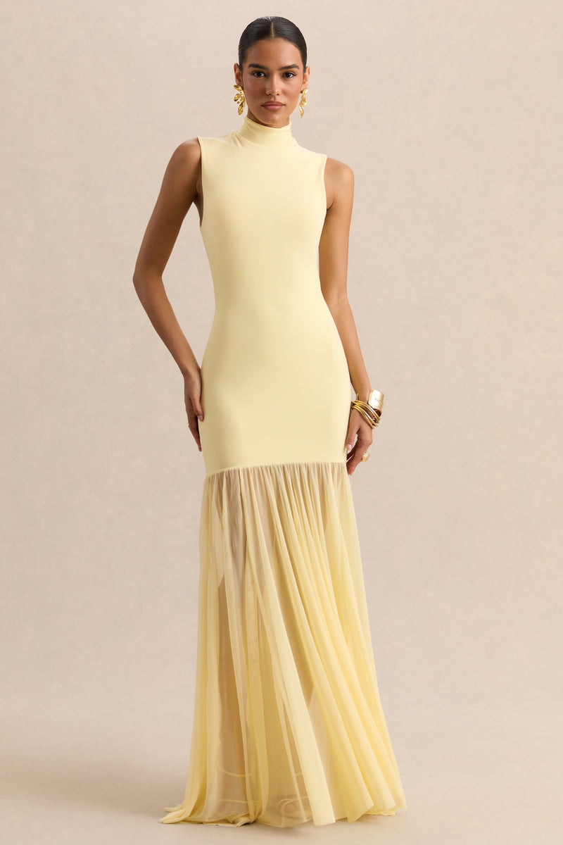 ECM_HR_CL137295121 - Felina - Lemon High-Neck Maxi Dress With Sheer-Skirt 01_HERO.jpg
