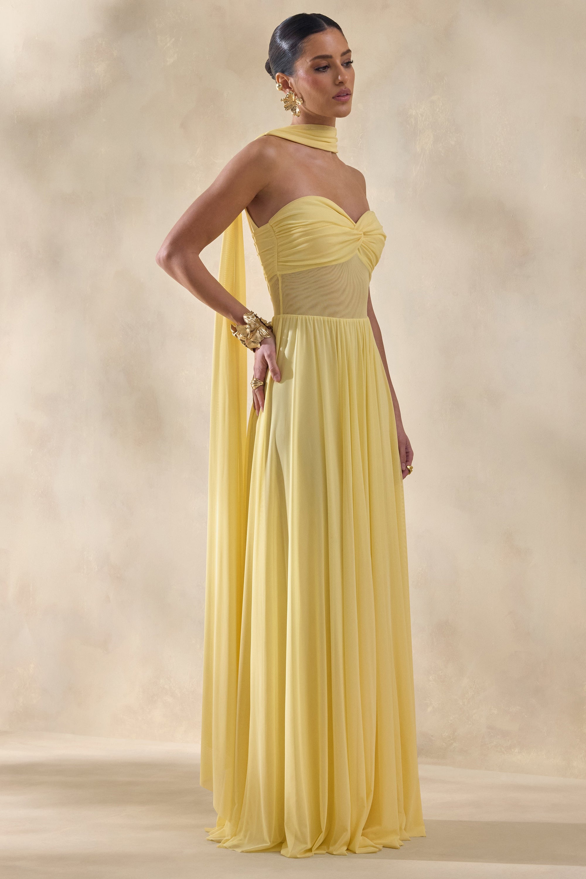ECM_HR_CL137298121 - Lyvoria | Lemon Bandeau Maxi Dress With Mesh-Detail And Scarf 4.jpg