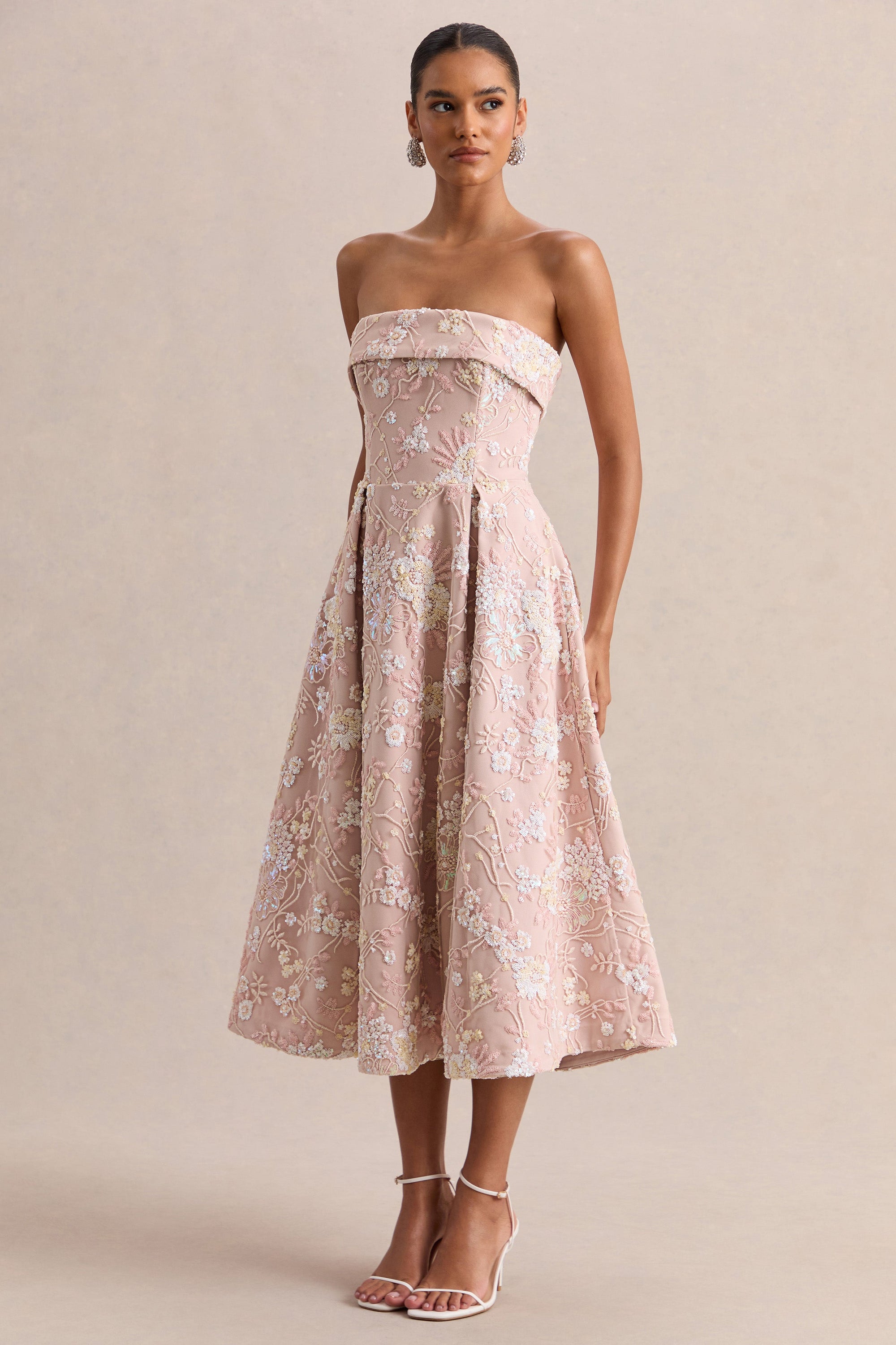 ECM_HR_CL137304042 - Amaris _ Pink Embellished Floral Bandeau Skater Midi Dress 01.jpg