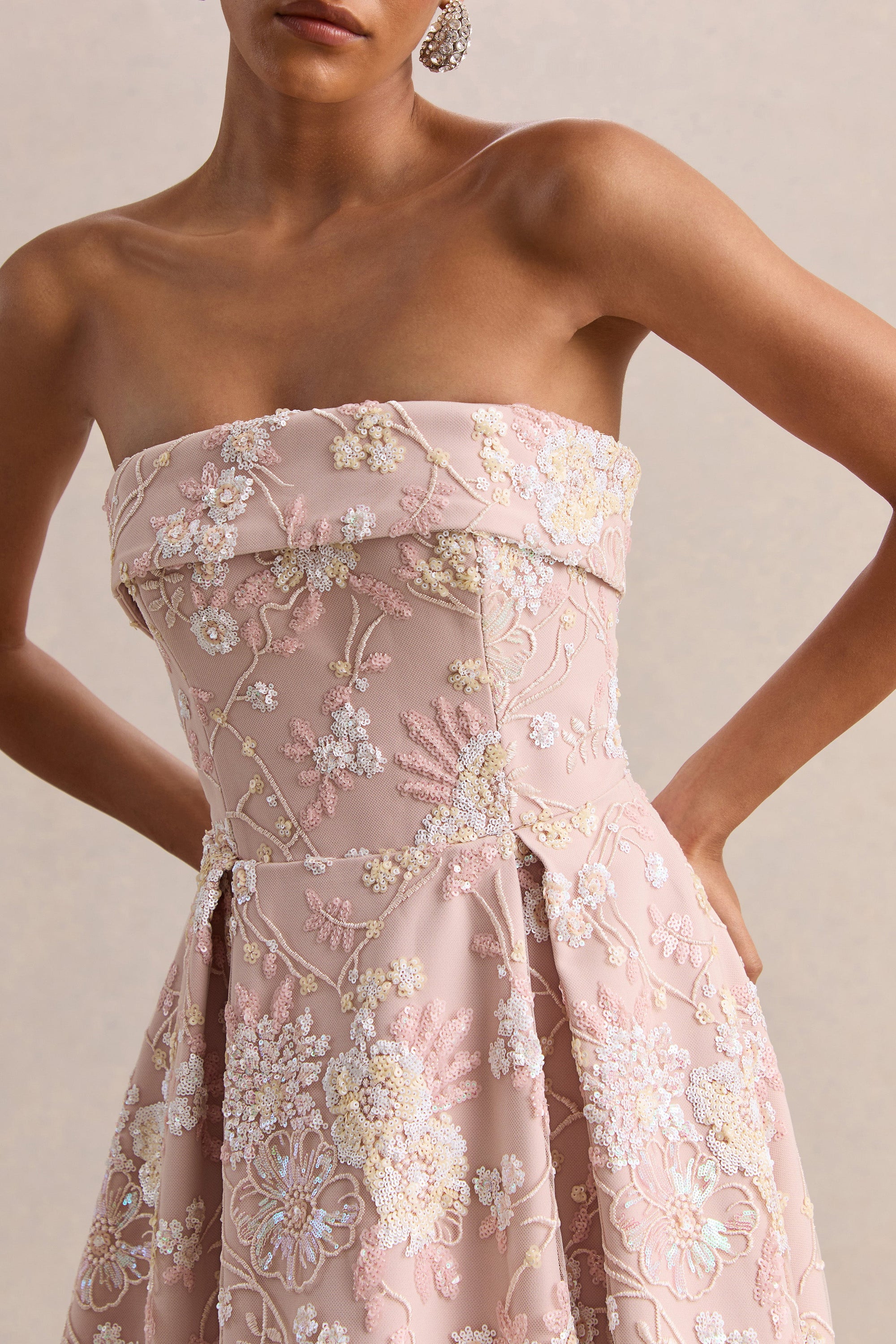 ECM_HR_CL137304042 - Amaris _ Pink Embellished Floral Bandeau Skater Midi Dress 02.jpg