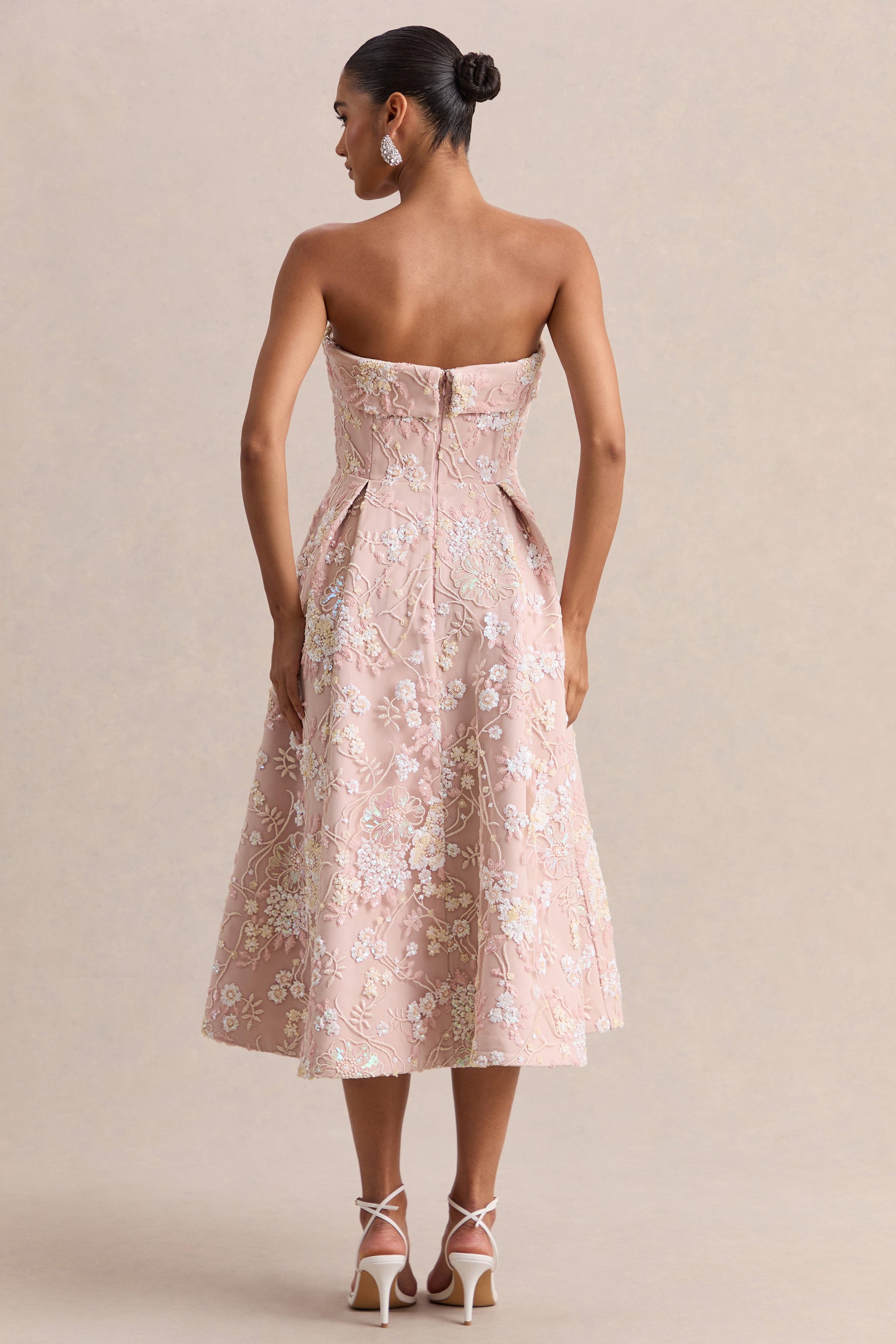 ECM_HR_CL137304042 - Amaris _ Pink Embellished Floral Bandeau Skater Midi Dress 04.jpg