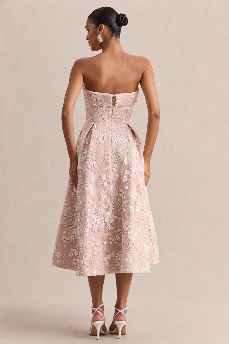 ECM_HR_CL137304042 - Amaris _ Pink Embellished Floral Bandeau Skater Midi Dress 04.jpg