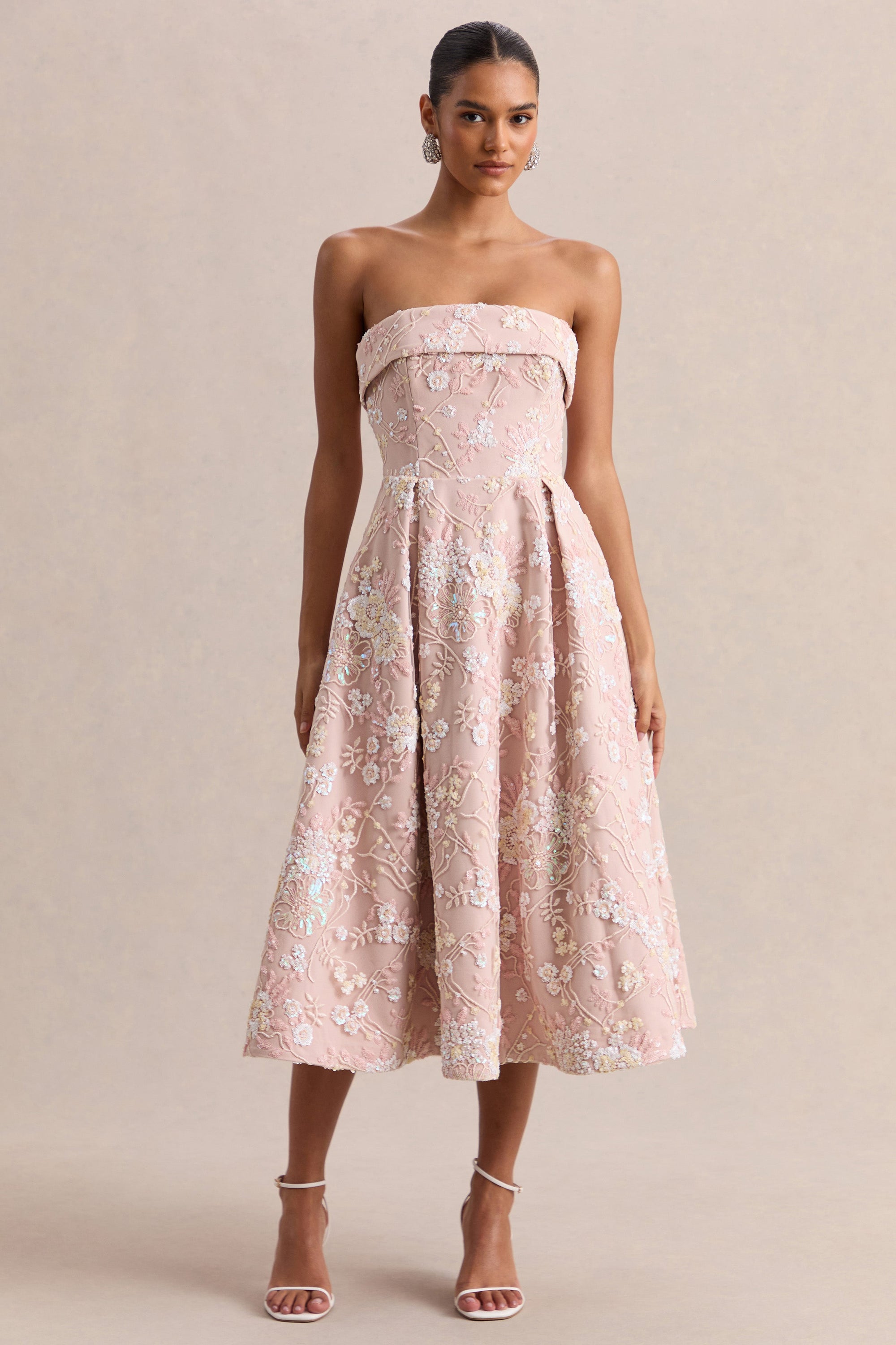 ECM_HR_CL137304042 - Amaris _ Pink Embellished Floral Bandeau Skater Midi Dress 05_H.jpg