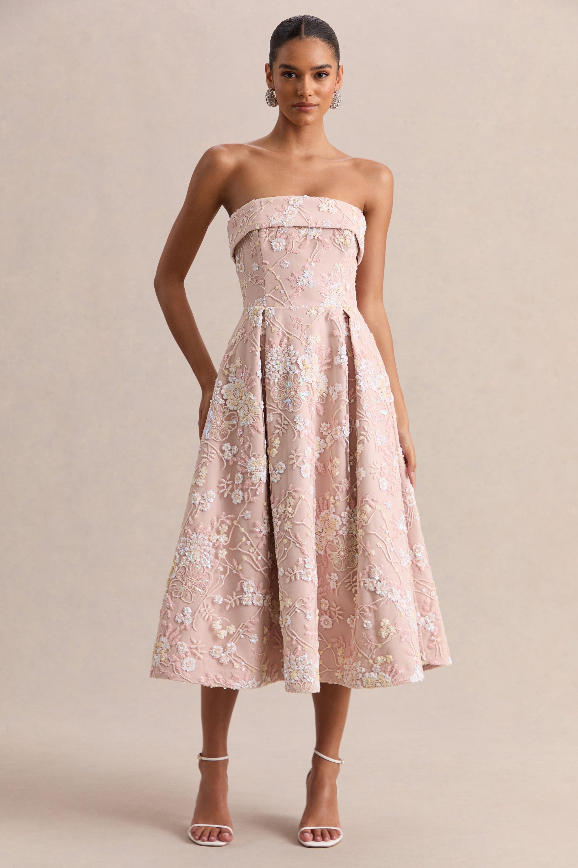 ECM_HR_CL137304042 - Amaris _ Pink Embellished Floral Bandeau Skater Midi Dress 06.jpg