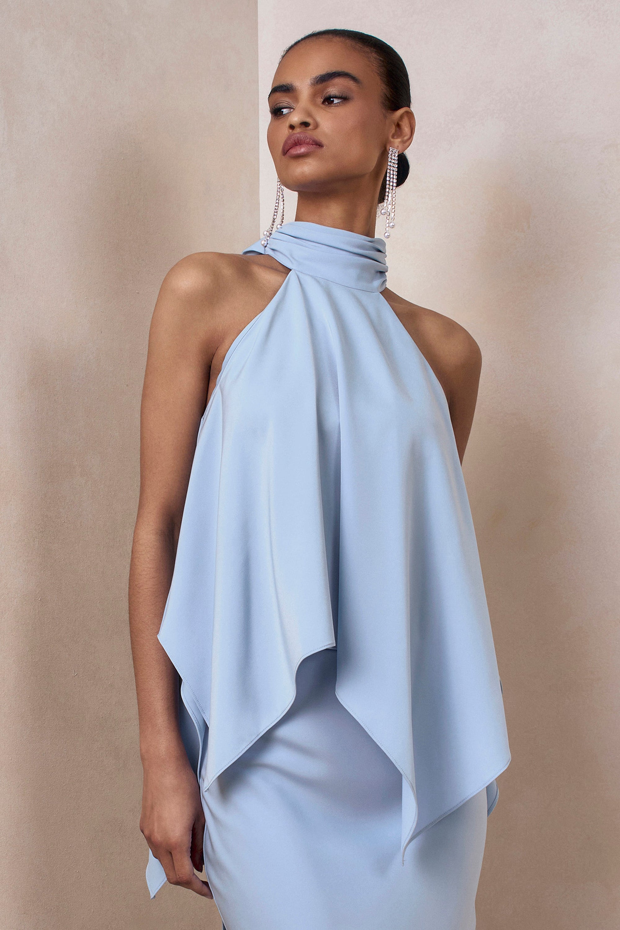 ECM_HR_CL137321016 - Sancelle _ Powder Blue Satin Halter-Neck Top  0.jpg