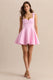 Katya | Light Pink Sweetheart-Neck Skater Mini Dress - UK 6 / LIGHT PINK