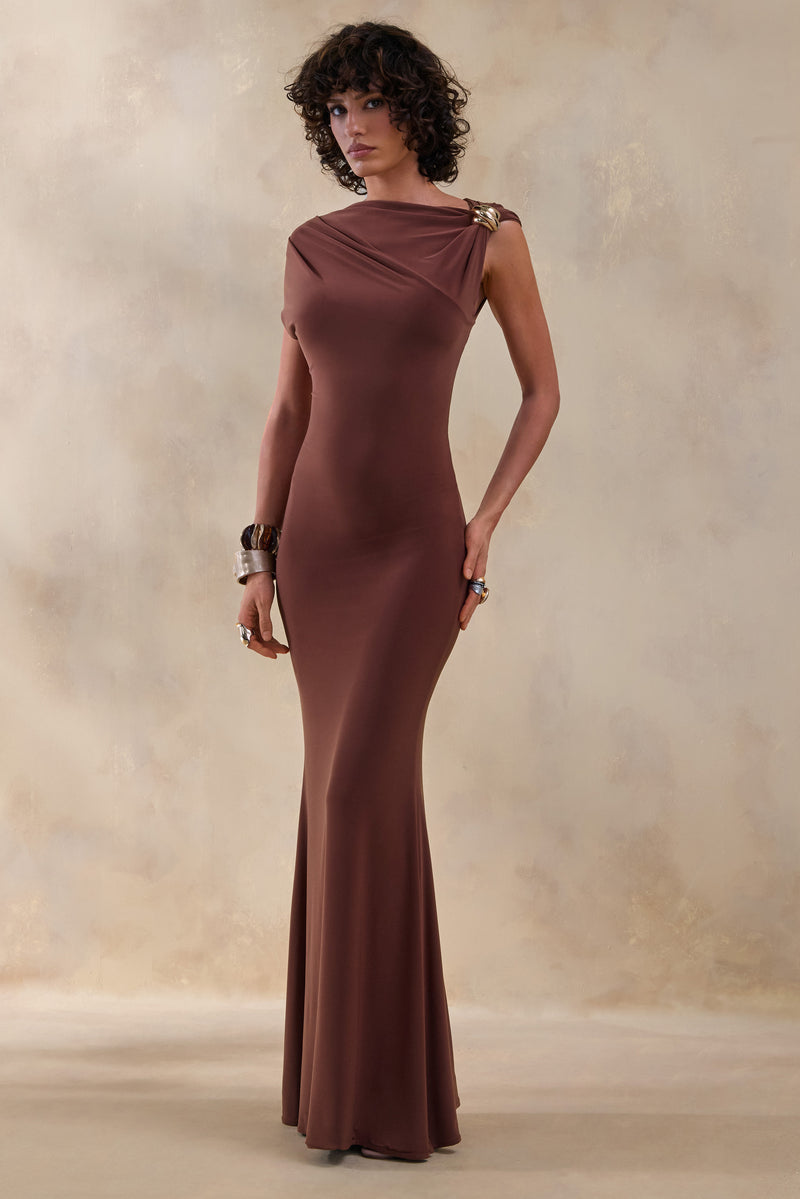 ECM_HR_CL137523021 - Blaire | Brown Asymmetric-Neck Maxi Dress With Gold-Detailing 1.jpg