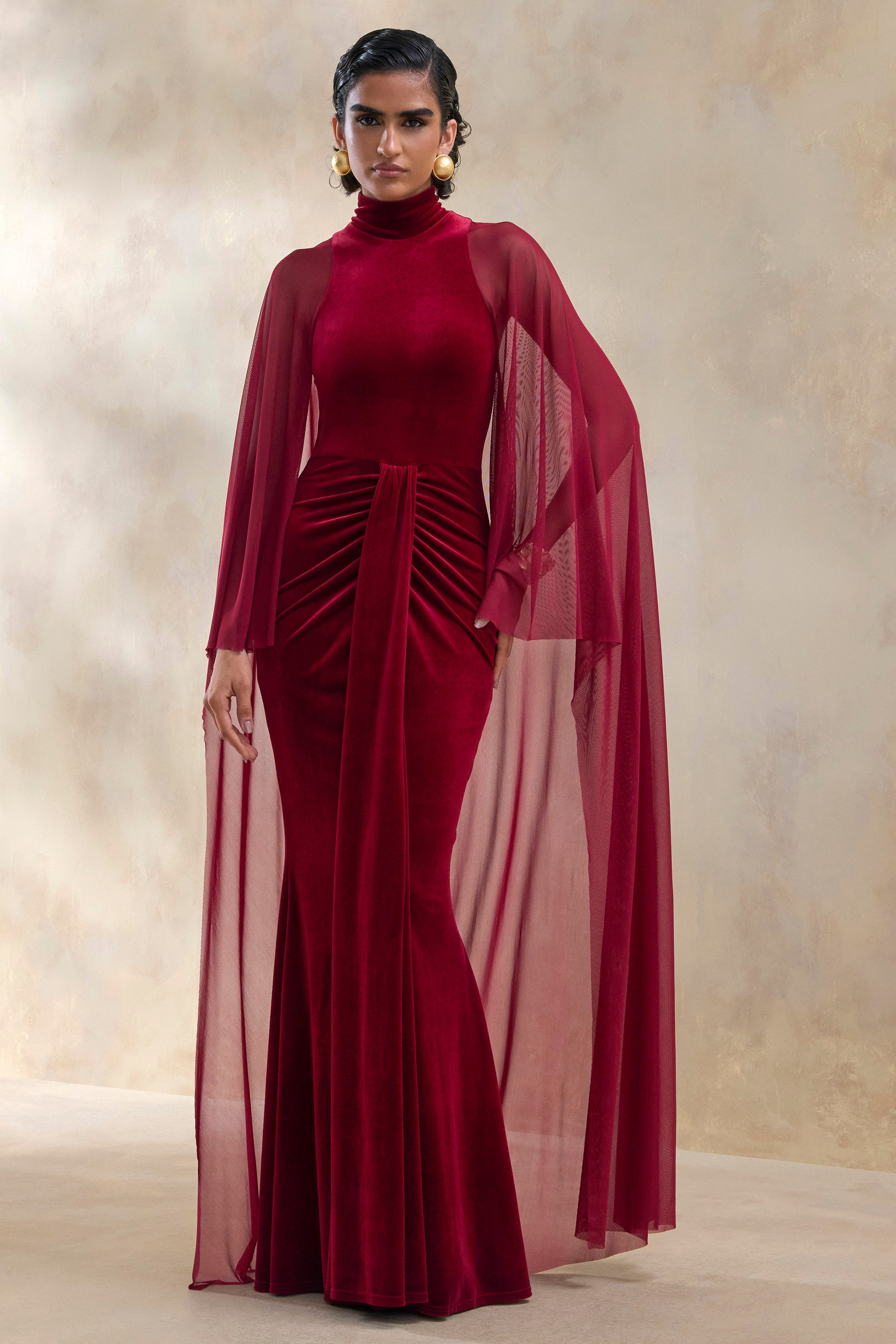 ECM_HR_CL137538102 - Adoring | Burgundy Velvet High-Neck Maxi Dress 1.jpg