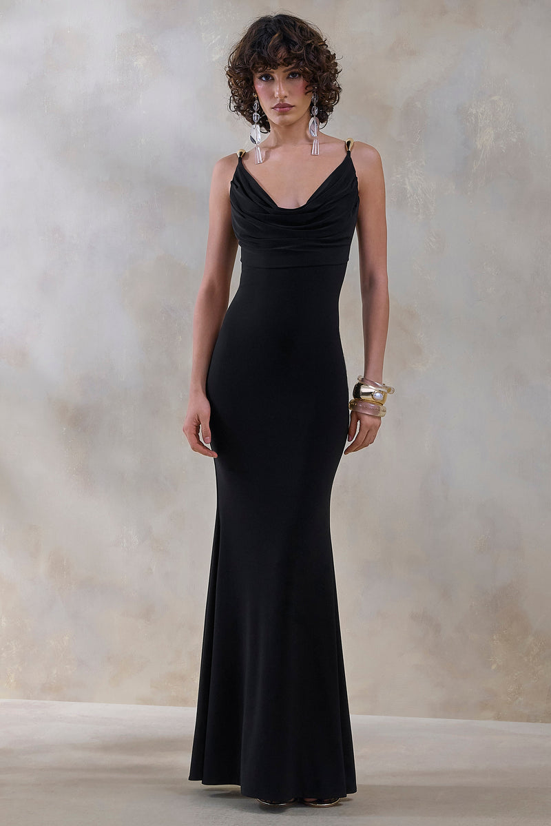ECM_HR_CL137546001 - Iridessa _ Black Plunge-Neck Maxi Dress 1.jpg