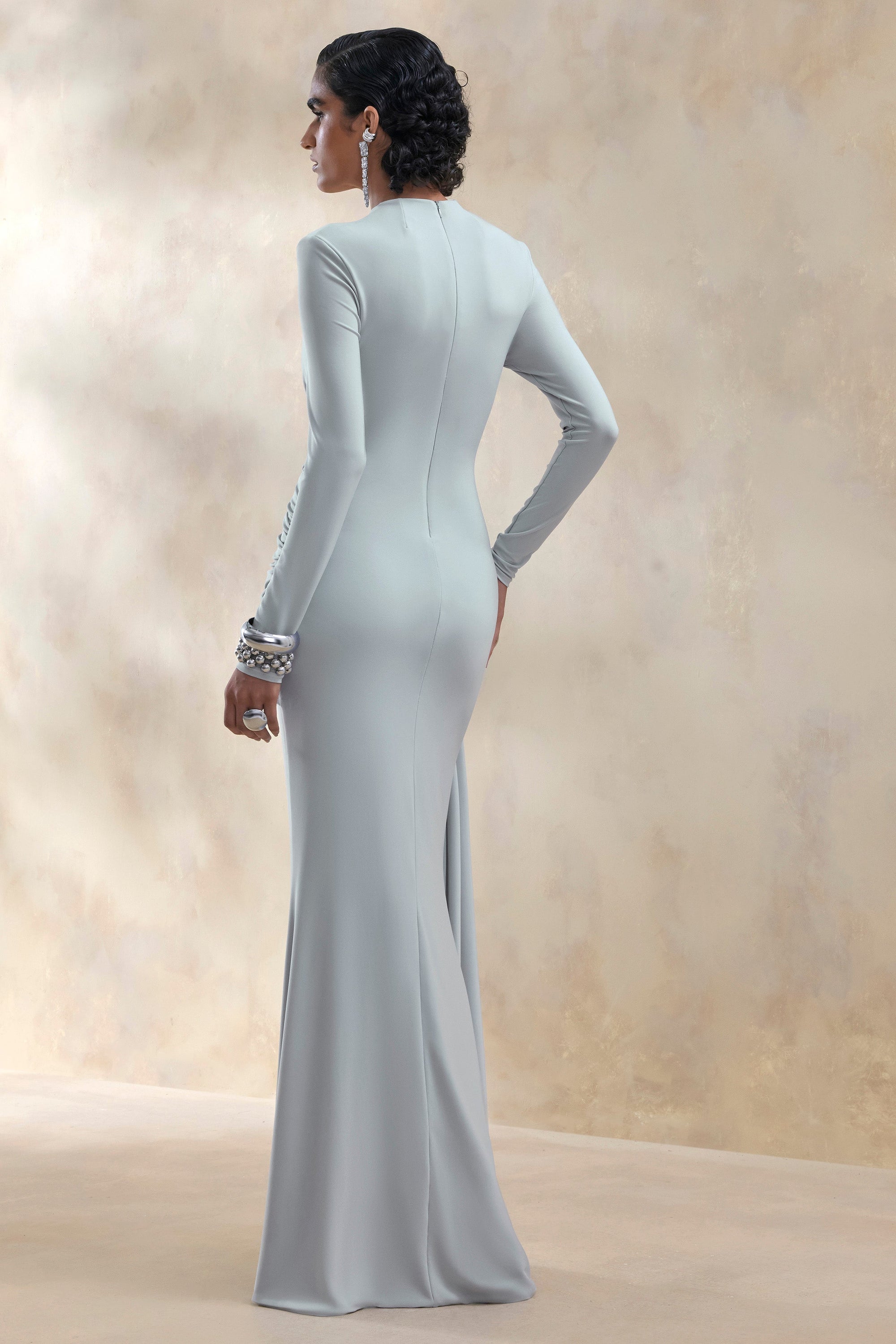 ECM_HR_CL137547016 - Kyrissa | Blue High-Neck Maxi Dress With Gathered-Detailing 2.jpg