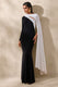 ECM_HR_CL137551002 - Dabria _ Black And White Asymmetric-Neck Maxi Dress With Cape-Sleeve 2.jpg