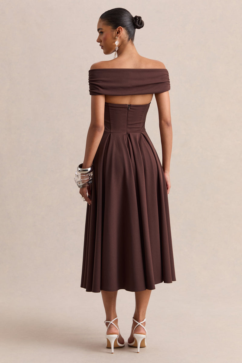 ECM_HR_CL137615022 - Mavina _ Brown Bardot-Neck Midi Dress 06.jpg