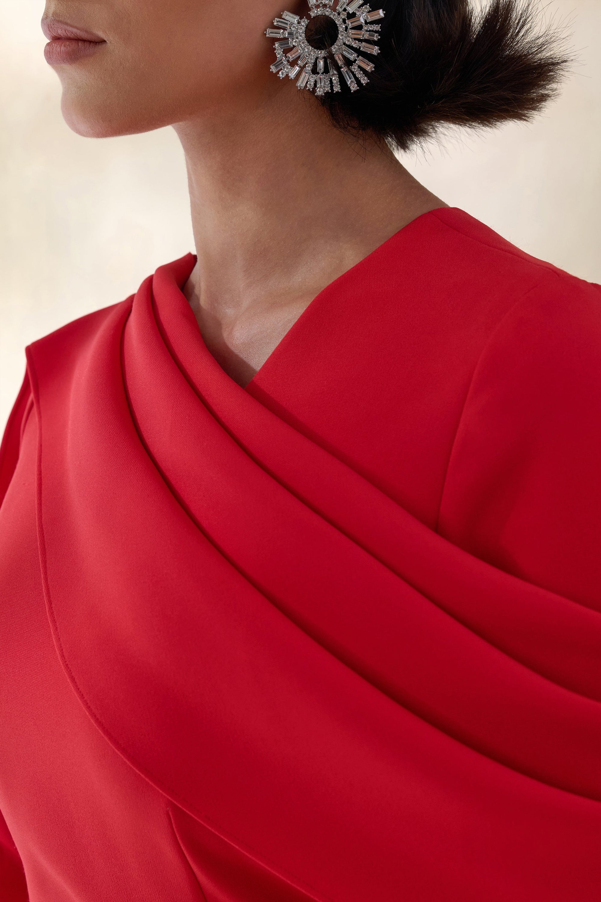 ECM_HR_CL137671100 - Heliora | Red V-Neck Maxi Dress With Sash And Draped-Detail5.jpg