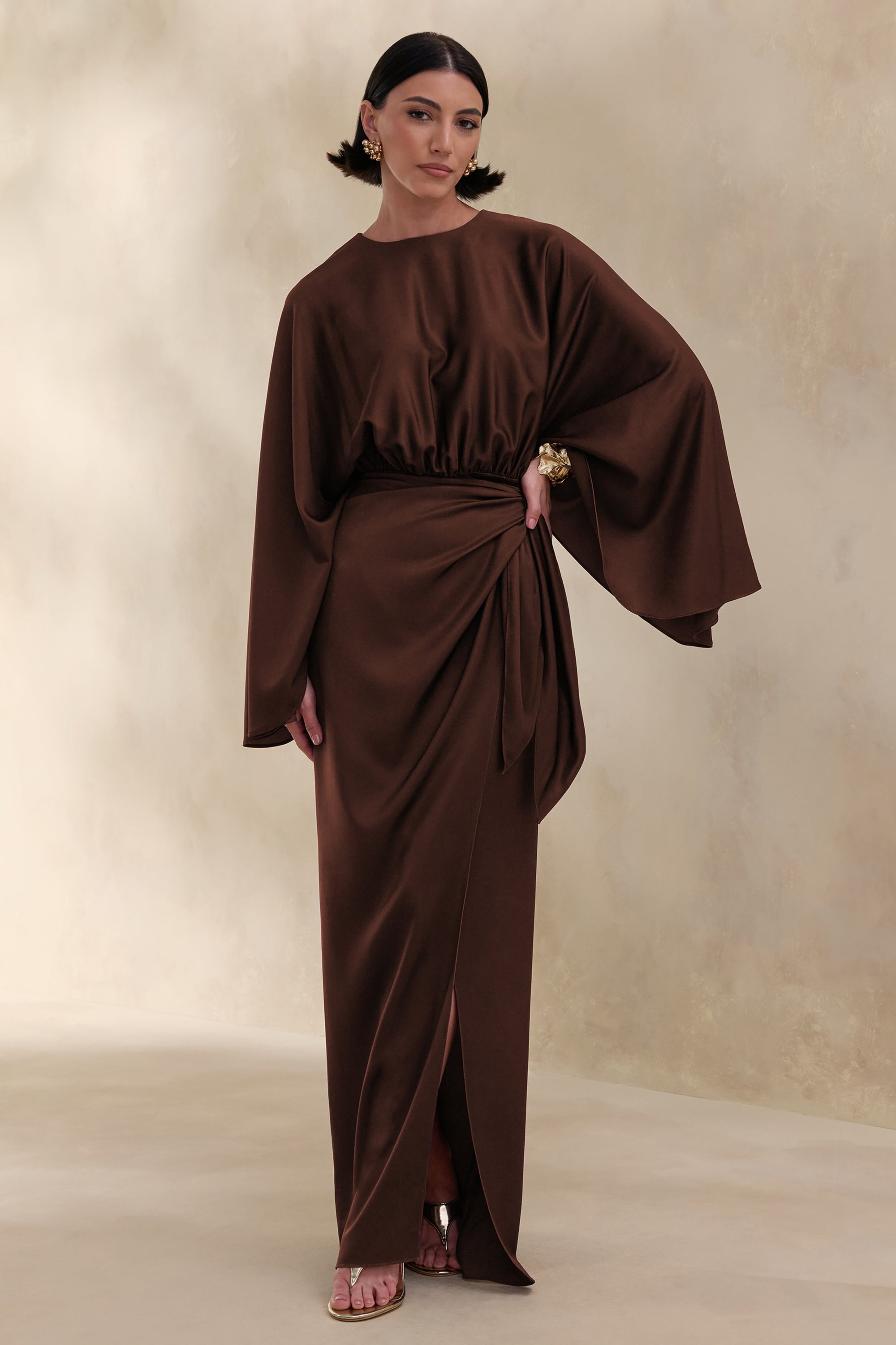 CL137674022---Delphina-_-Brown-Satin-Maxi-Dress-With-Gathered-And-Knot-Detail-0.jpg