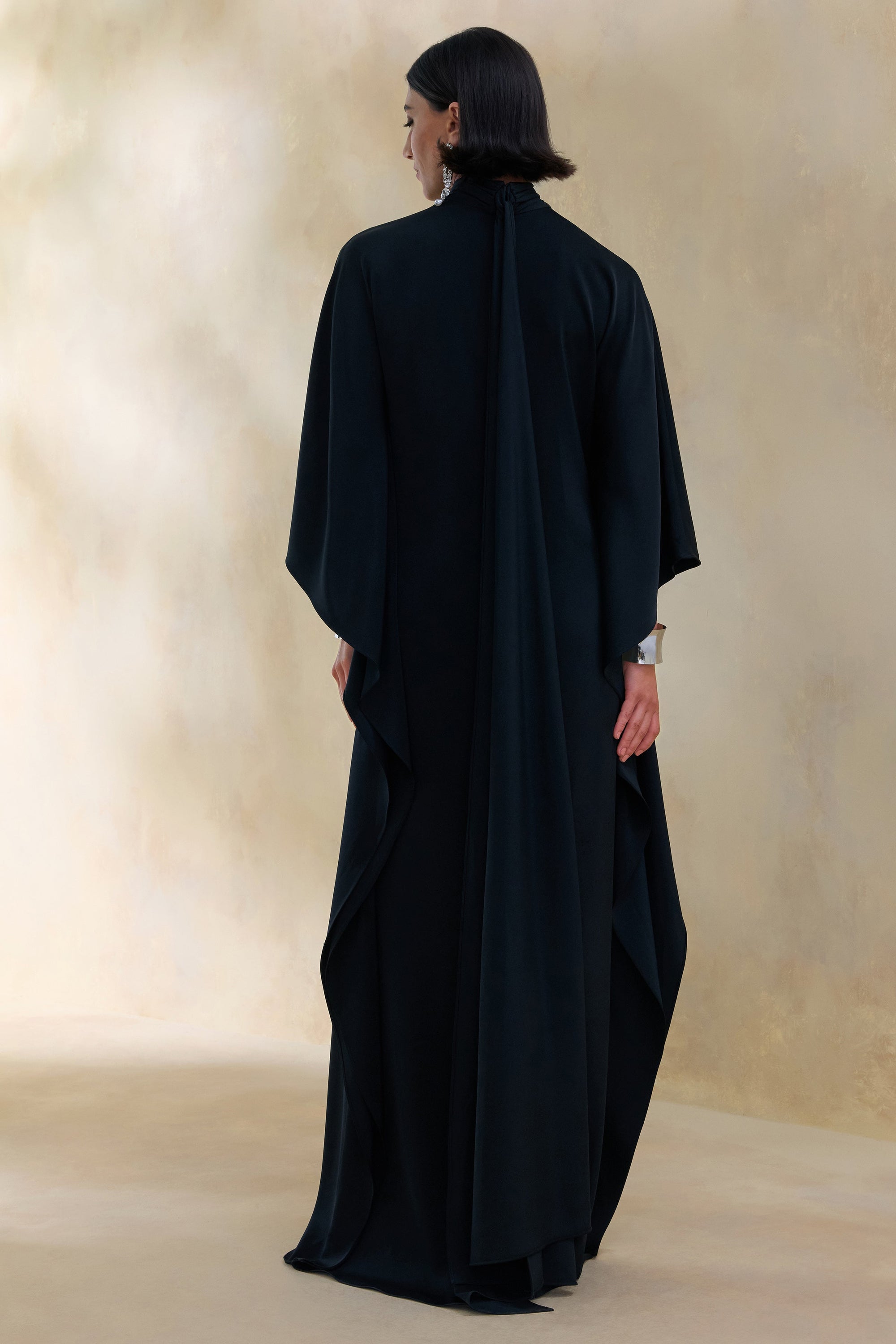 ECM_HR_CL137675002 - Lumisette _ Black Satin High-Neck Maxi Dress With Cape 4.jpg