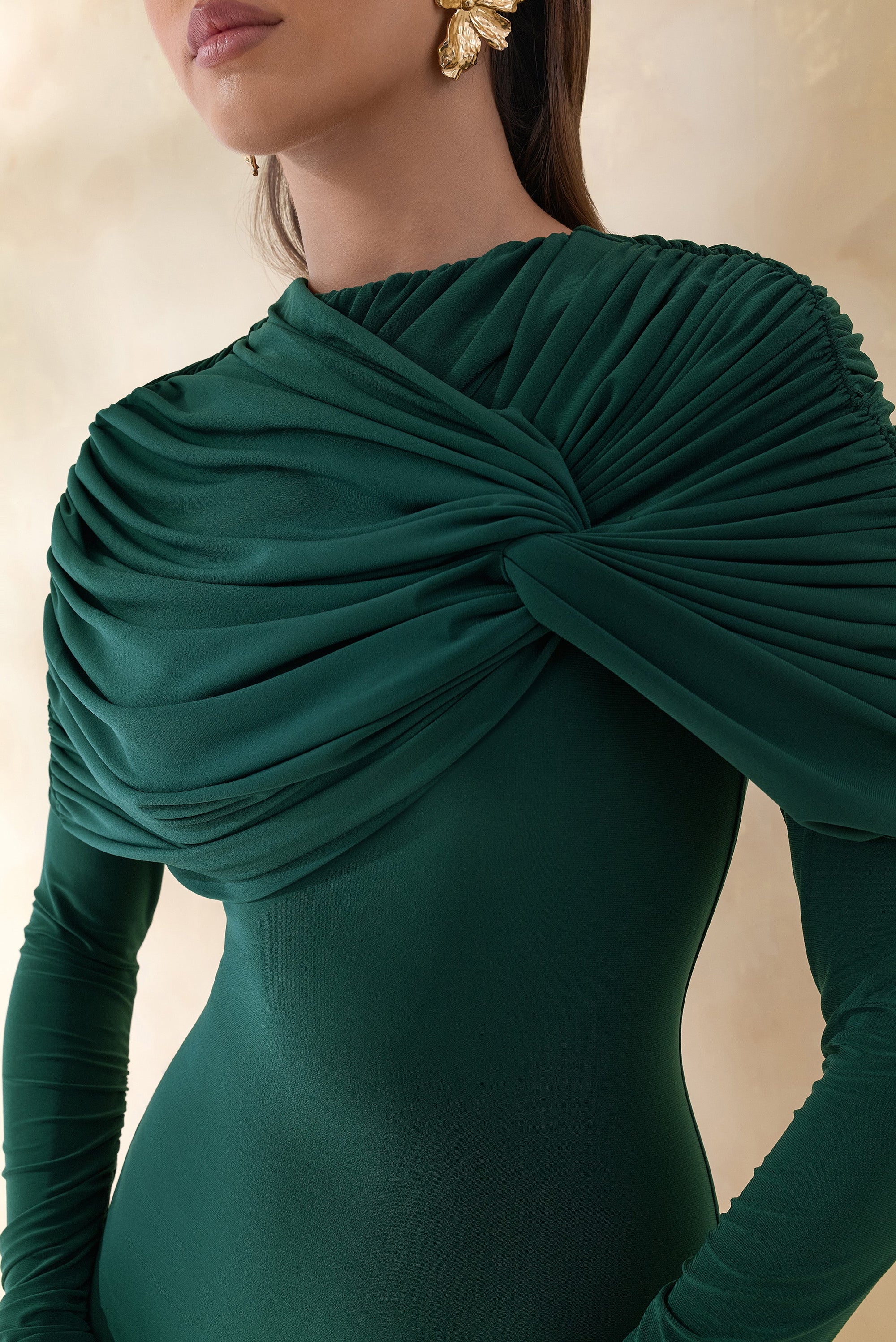 ECM_HR_CL137698038 Evessa _ Dark Green High-Neck Maxi Dress With Gathered-Detailing 1 (1).jpg
