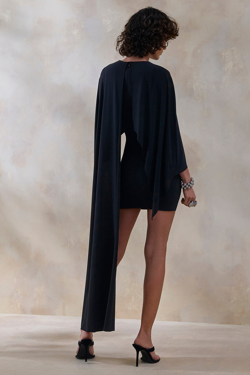 ECM_HR_CL137801001 - Prislia | Black Round-Neck Mini Dress With Cape2.jpg