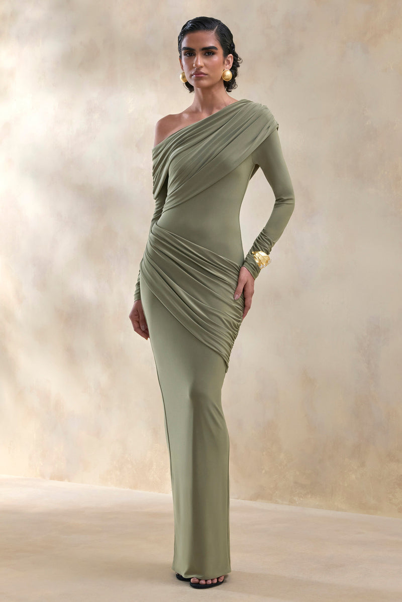 ECM_HR_CL137856031 - Rosirene _ Olive Asymmetric-Neck Maxi Dress With Draped-Detailing 0.jpg