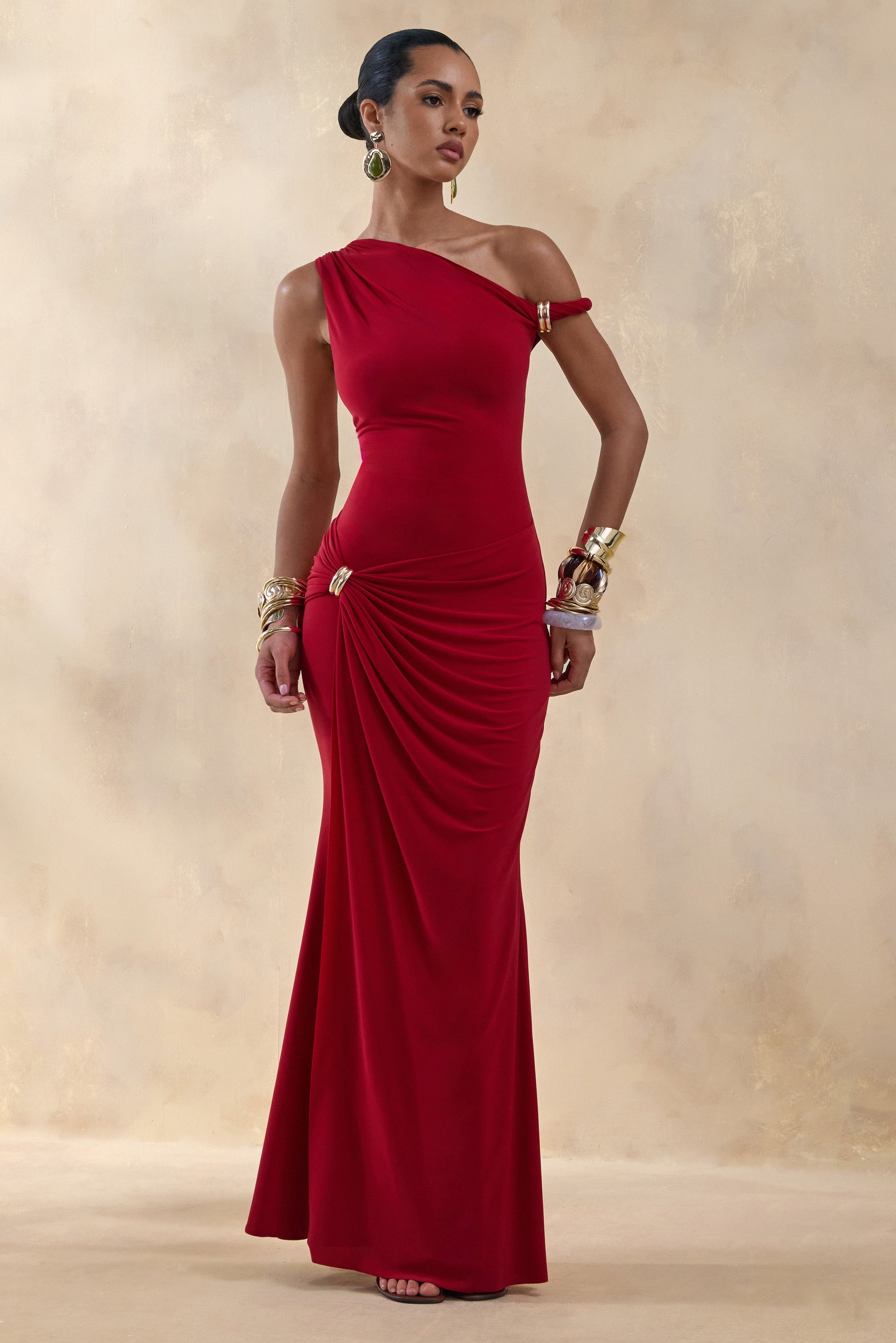 ECM_HR_CL137871100 - Caelia | Red Asymmetric-Neck Maxi Dress With Gold-Detailing And Sash 1.jpg