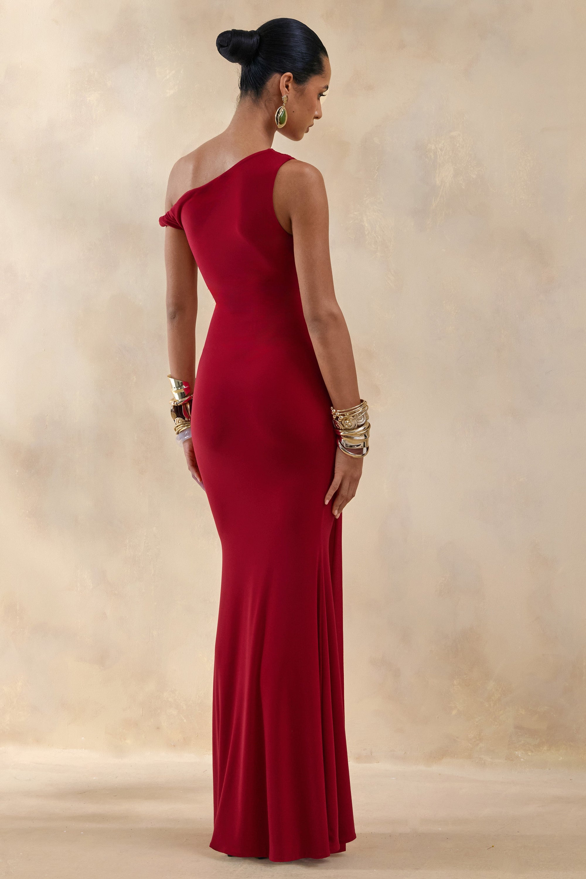 ECM_HR_CL137871100 - Caelia | Red Asymmetric-Neck Maxi Dress With Gold-Detailing And Sash 3.jpg