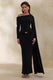 ECM_HR_CL137876001 - Bessy _ Black Asymmetric-Neck Maxi Dress With Gathered-Detailing And Sash 3.jpg