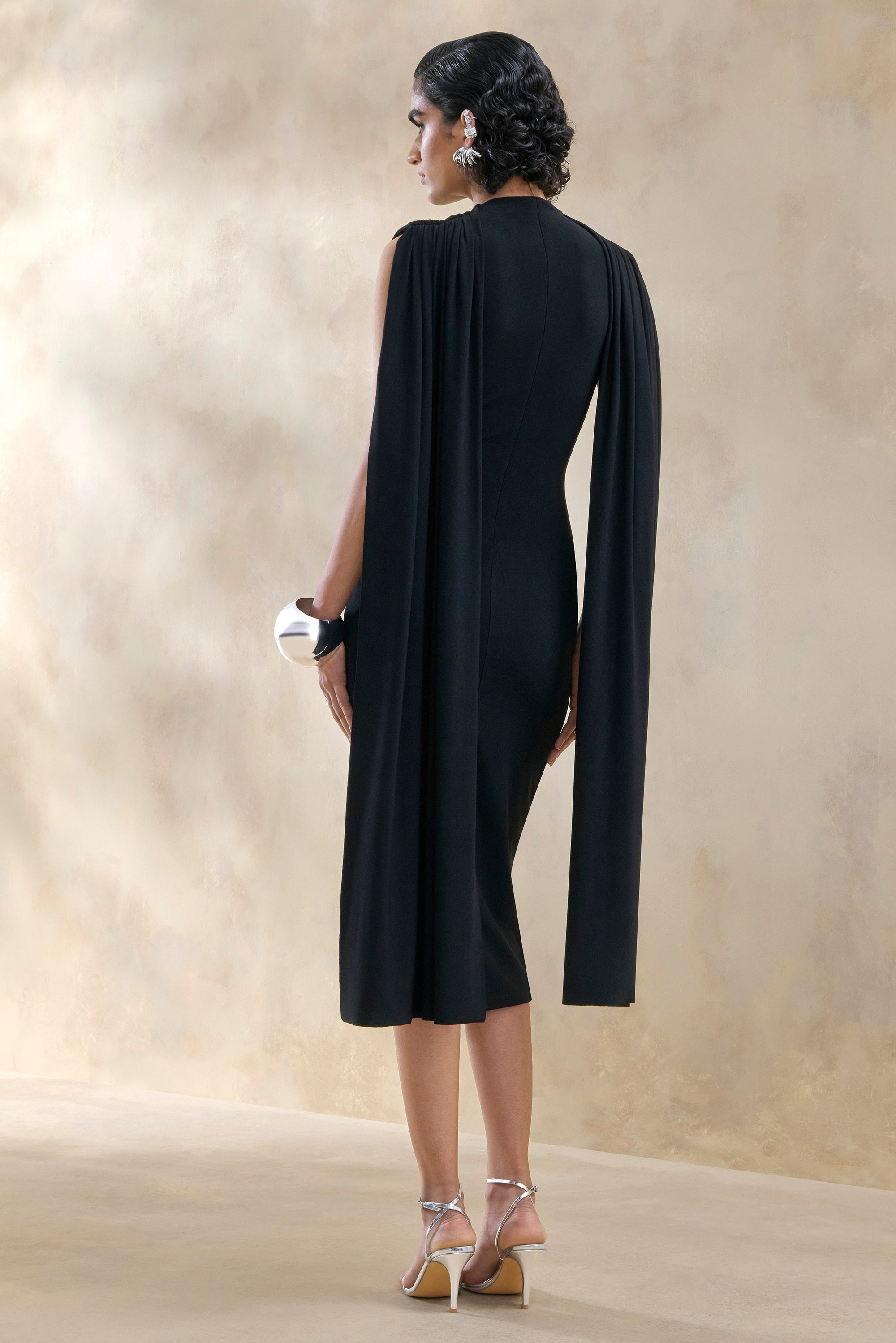 ECM_HR_CL137880001 - Lysandria _ Black High-Neck Midi Dress With Draped-Detailing 3.jpg