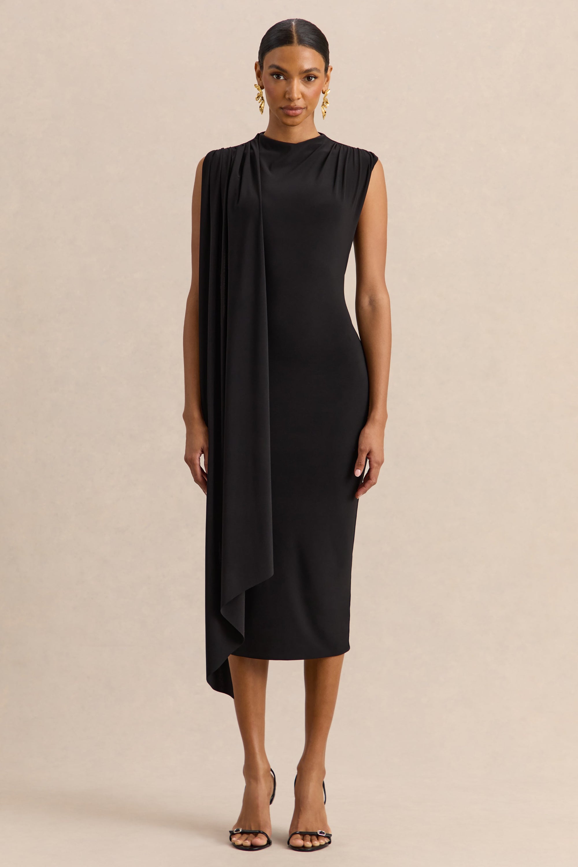 ECM_HR_CL137883001----Oleandra---Black-High-Neck-Midi-Dress-With-Draped-Detail-0.jpg