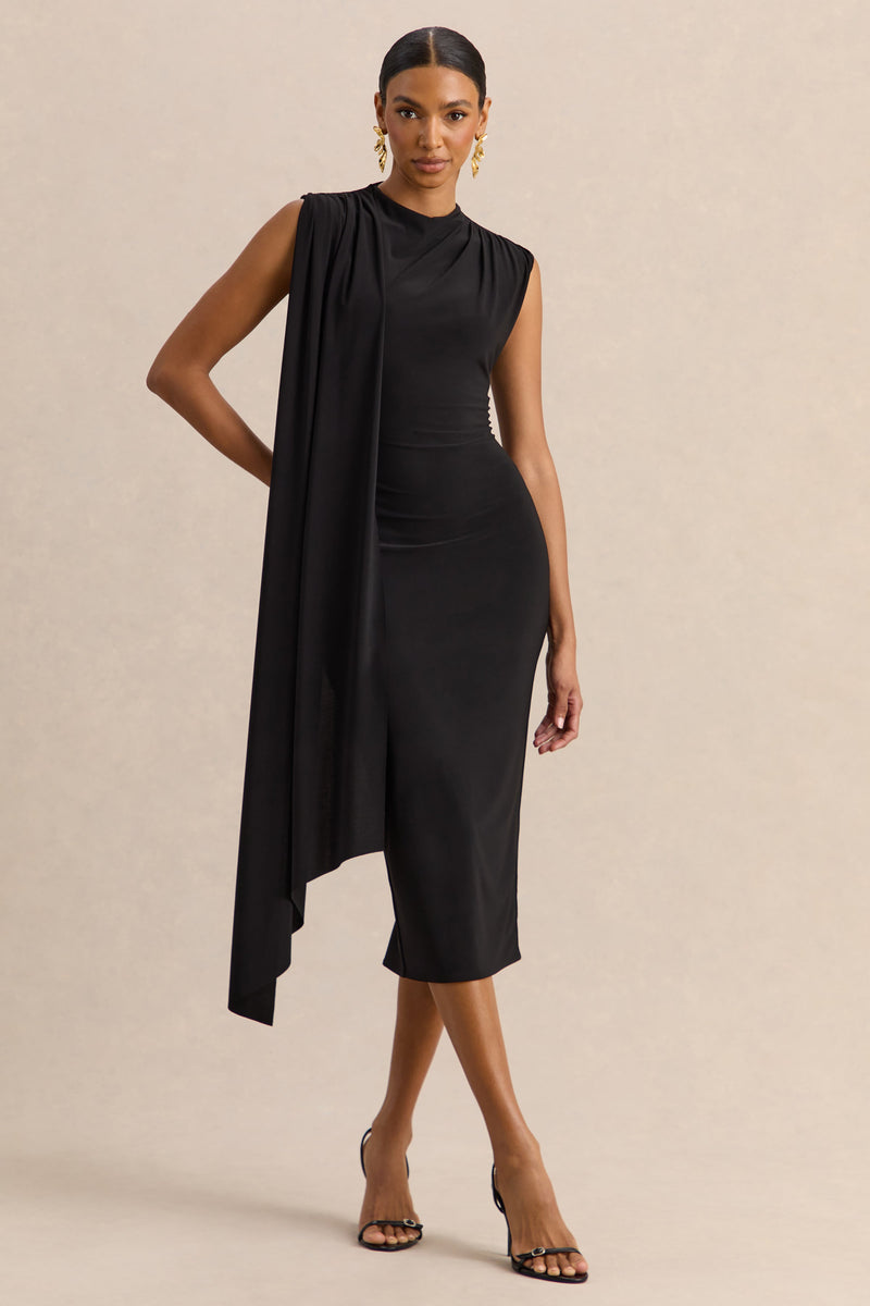 ECM_HR_CL137883001----Oleandra---Black-High-Neck-Midi-Dress-With-Draped-Detail-1.jpg