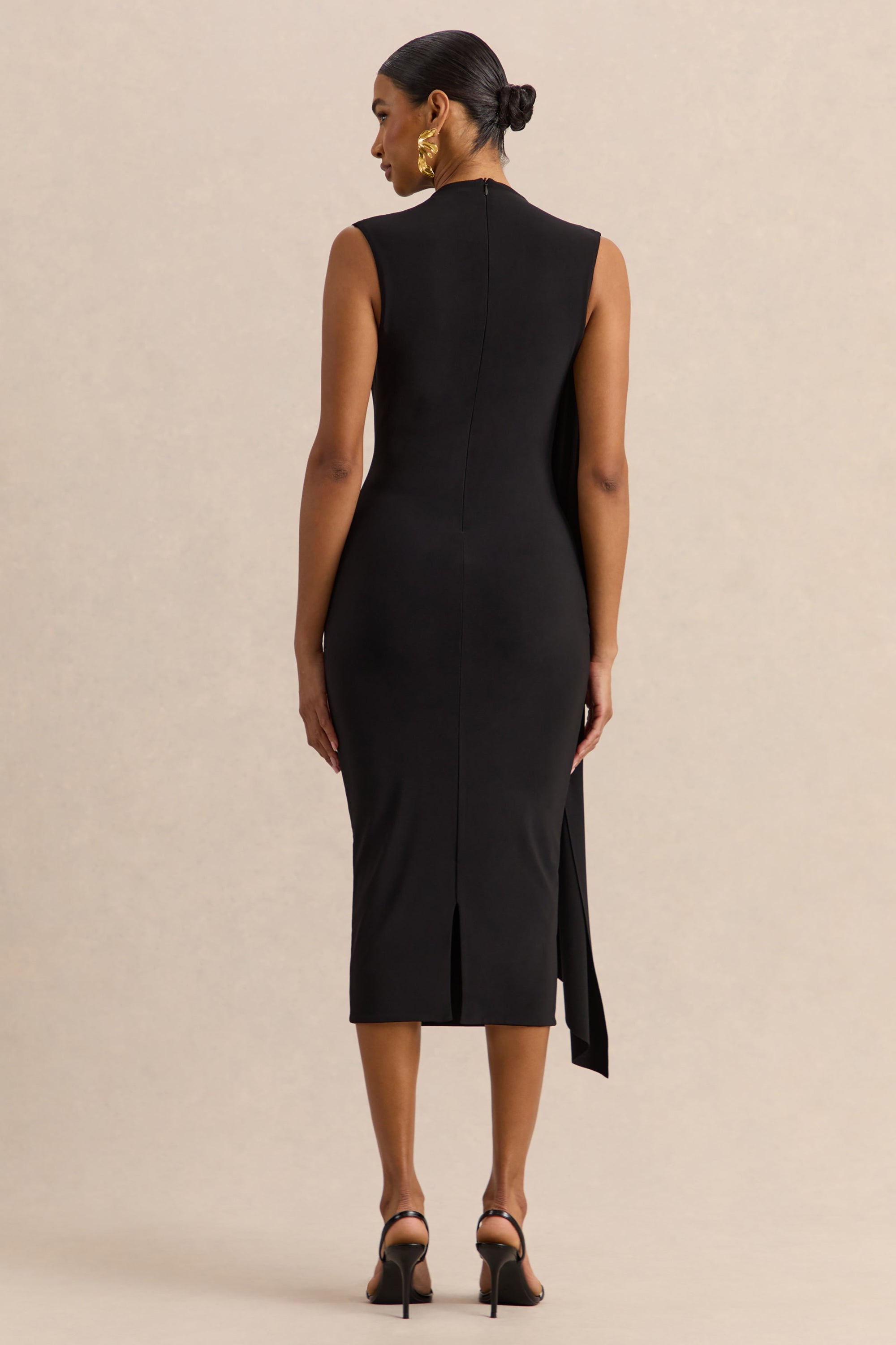 ECM_HR_CL137883001----Oleandra---Black-High-Neck-Midi-Dress-With-Draped-Detail-5.jpg