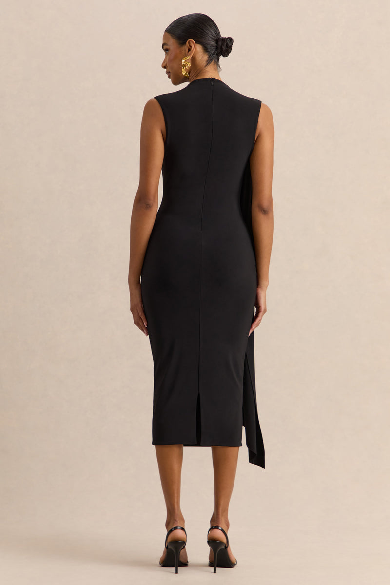 ECM_HR_CL137883001----Oleandra---Black-High-Neck-Midi-Dress-With-Draped-Detail-5.jpg