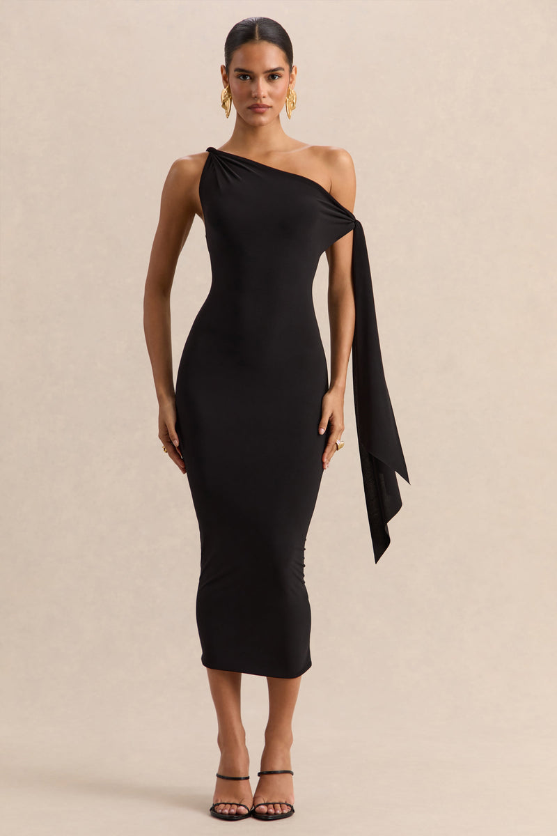 ECM_HR_CL137892001---Arcelia---Black-Asymmetric-Neck-Midi-Dress-With-Knot-Sleeve-Detail-06_HERO.jpg