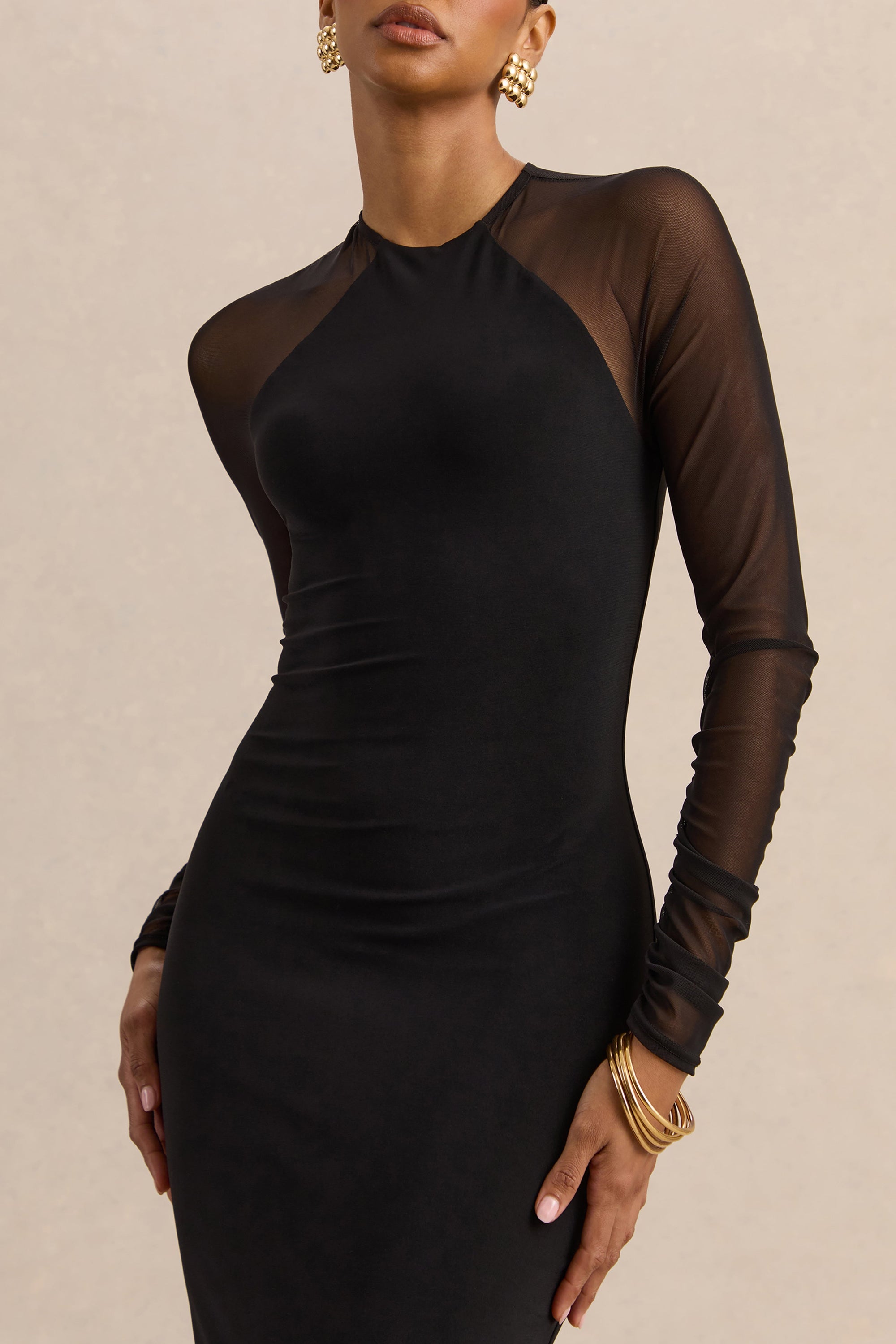 ECM_HR_CL138050001----Aurevia---Black-High-Neck-Midi-Dress-With-Long-Mesh-Sleeves-1.jpg