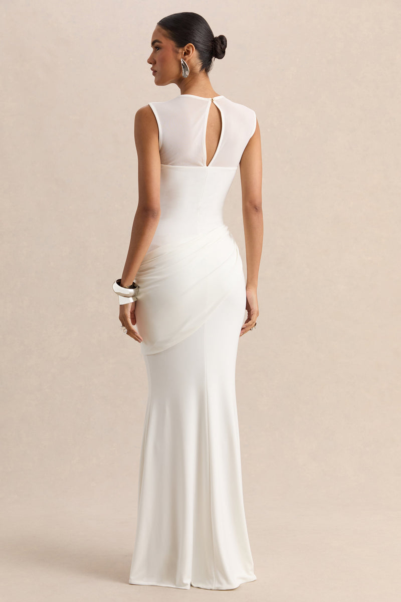ECM_HR-CL138103110 - Lyssy - White High-Neck Maxi Dress With Mesh-Detail 07.jpg