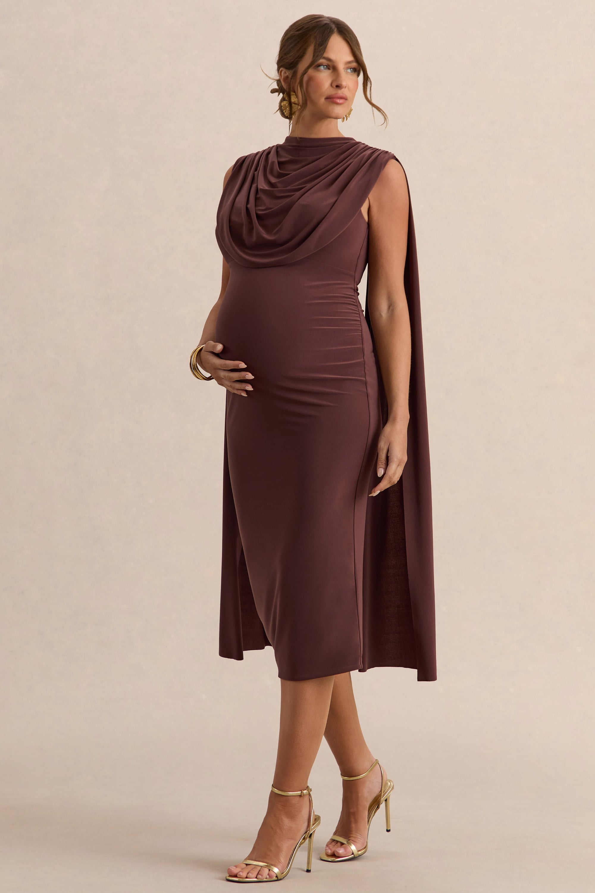 ECM_HR_CL138108022---Milaine-Dark-Brown-Round-Neck-Maternity-Midi-Dress-With-Cape-Sleeves-1.jpg