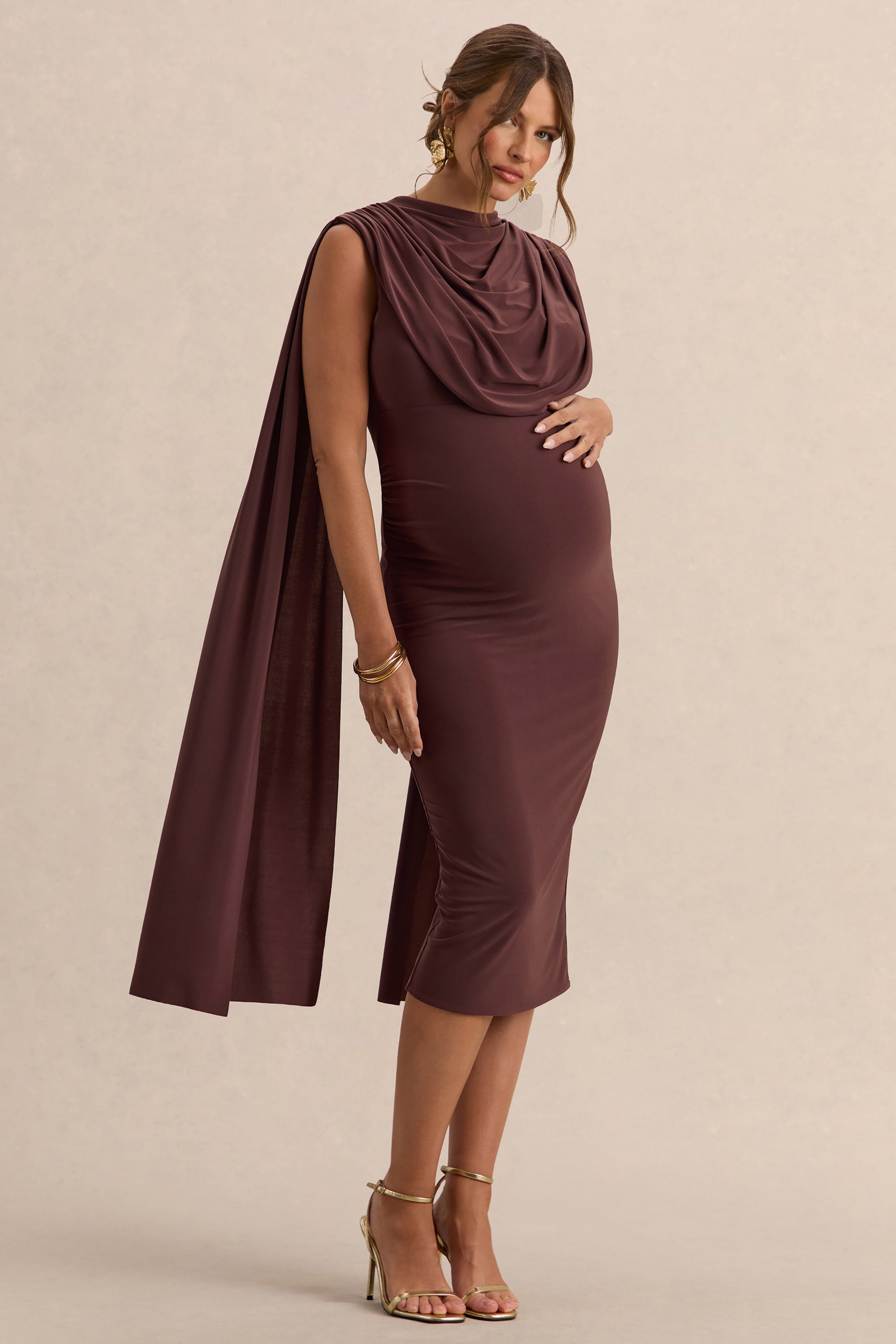 ECM_HR_CL138108022---Milaine-Dark-Brown-Round-Neck-Maternity-Midi-Dress-With-Cape-Sleeves-2.jpg