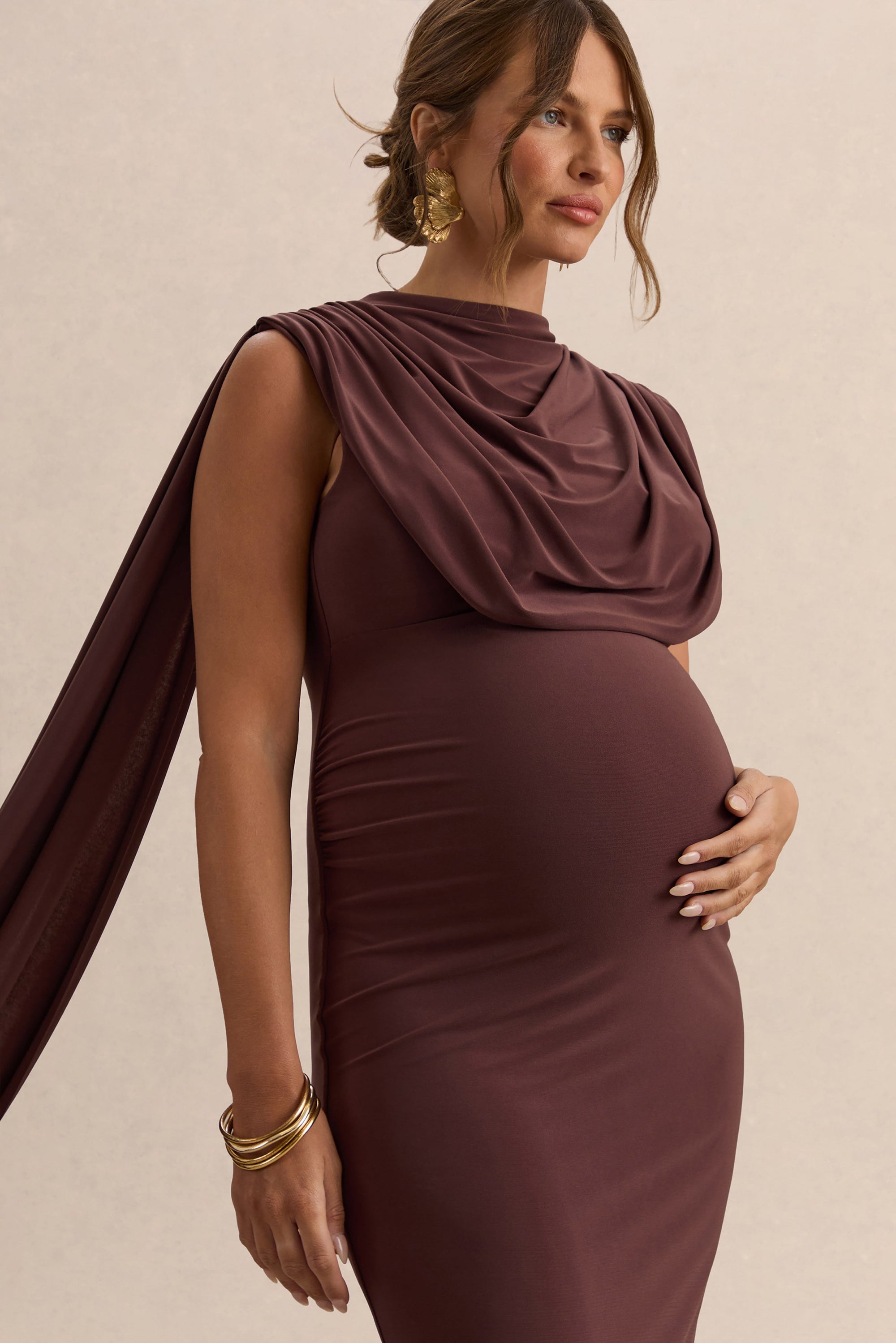 ECM_HR_CL138108022---Milaine-Dark-Brown-Round-Neck-Maternity-Midi-Dress-With-Cape-Sleeves-5.jpg