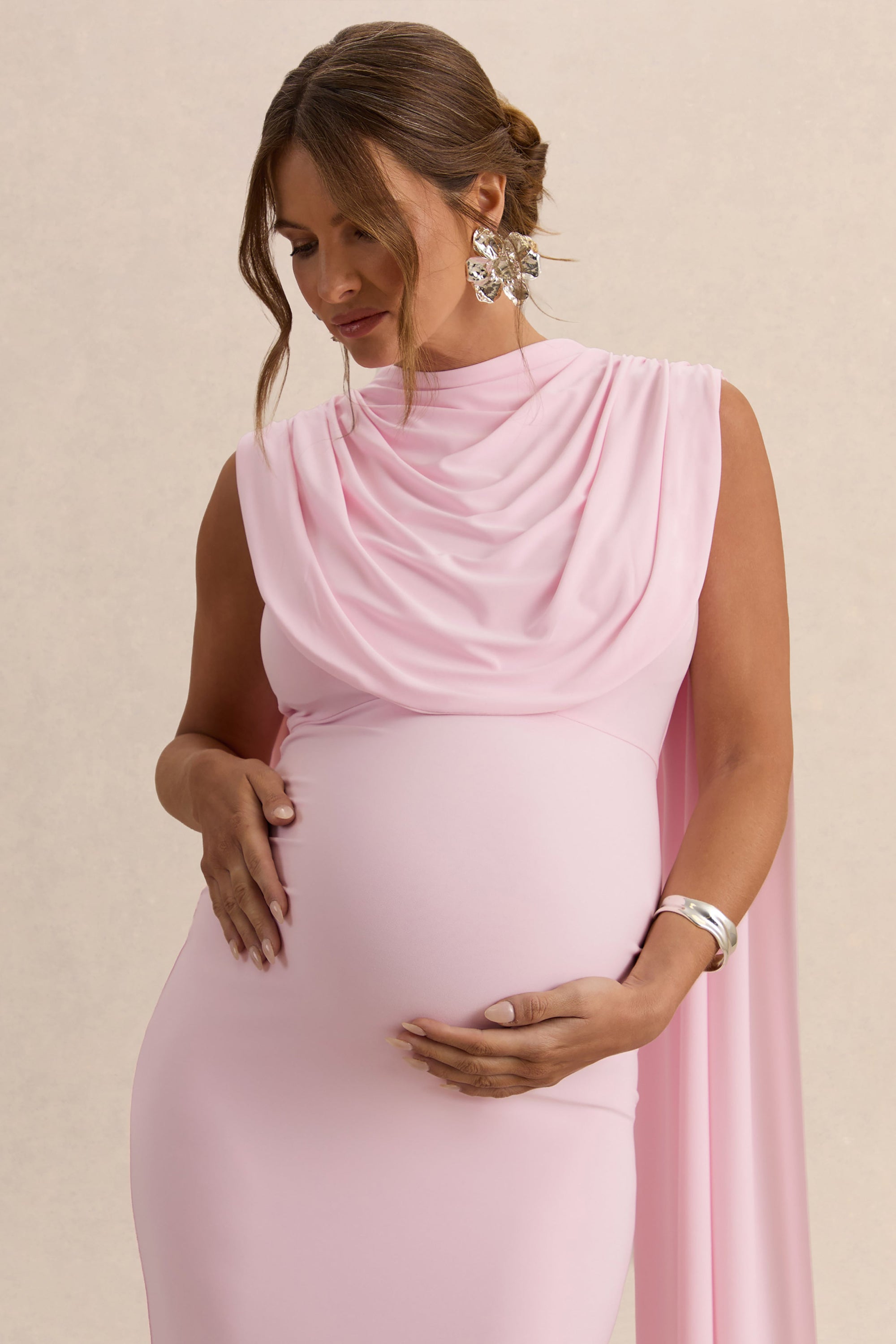ECM_HR_CL138108081----Milaine-Light-Pink-Round-Neck-Maternity-Midi-Dress-With-Cape-Sleeves-3.jpg