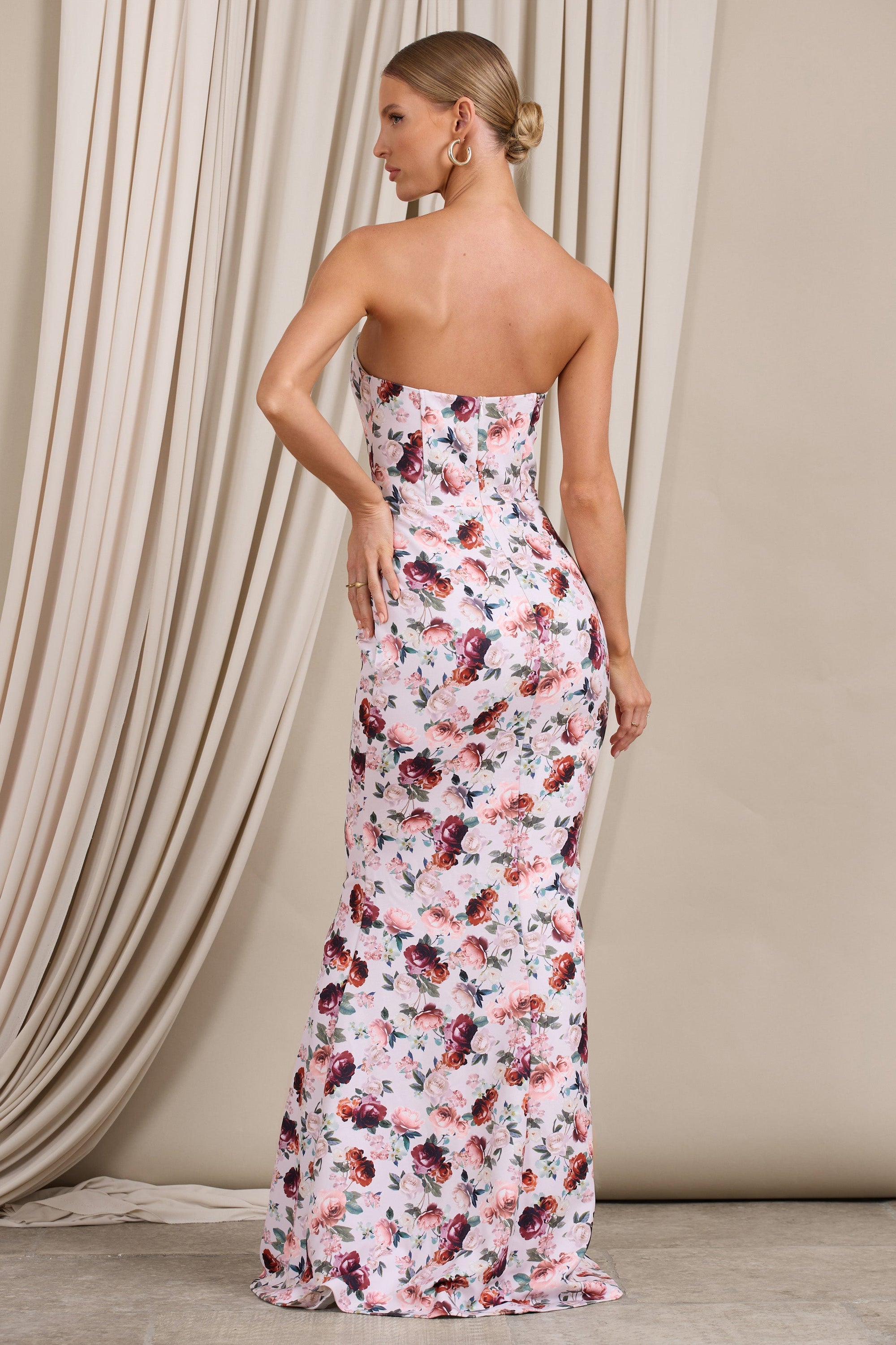 Blenheim | White Floral Corset Bodycon Maxi Dress - Club L 