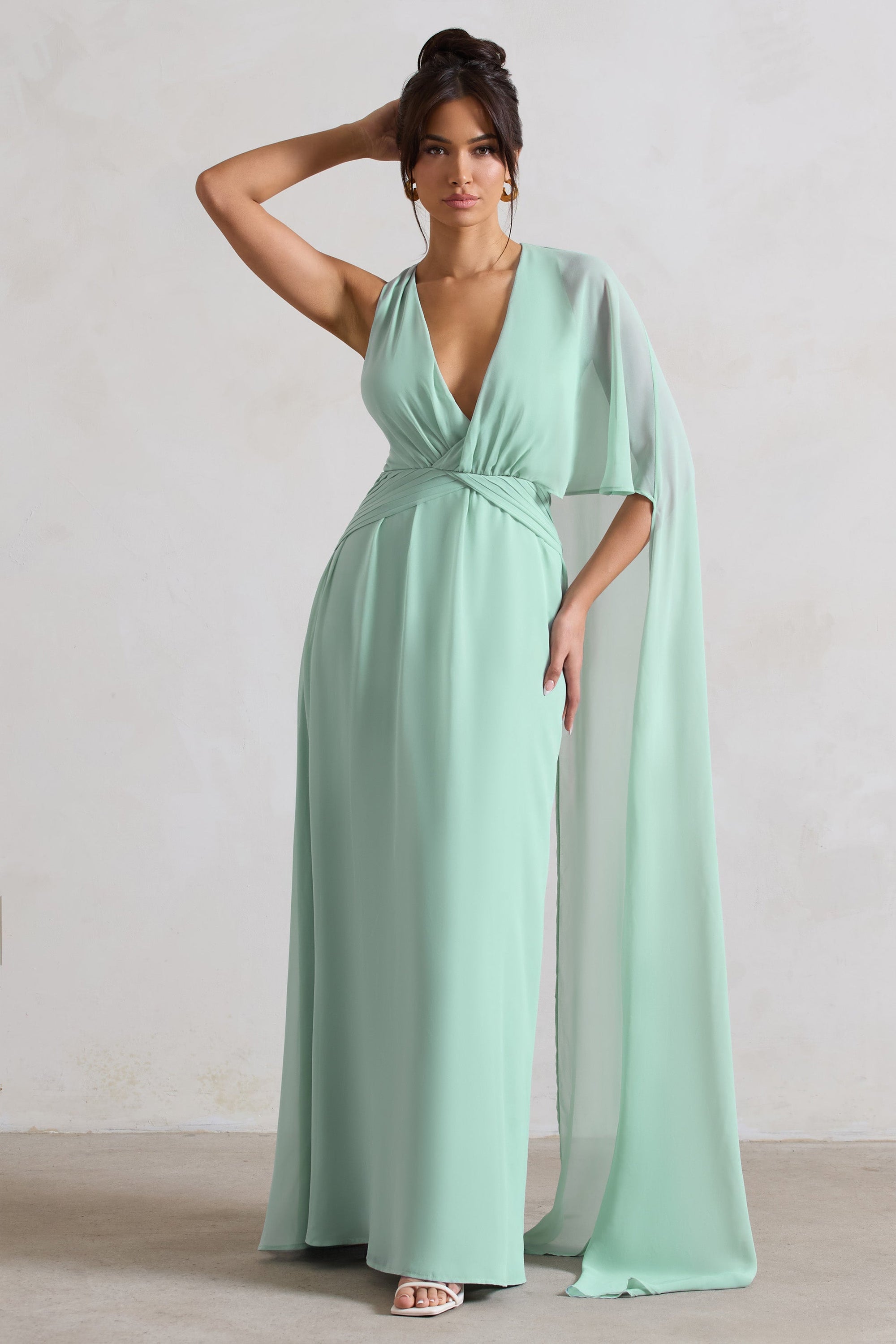 WB_CL129989068-FairytaleSagePlunge-NeckChiffonMaxiDressWithCapeSleeve3