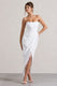 Céhosen | White Bandeau Wrap Maxi Dress With Feather Trim